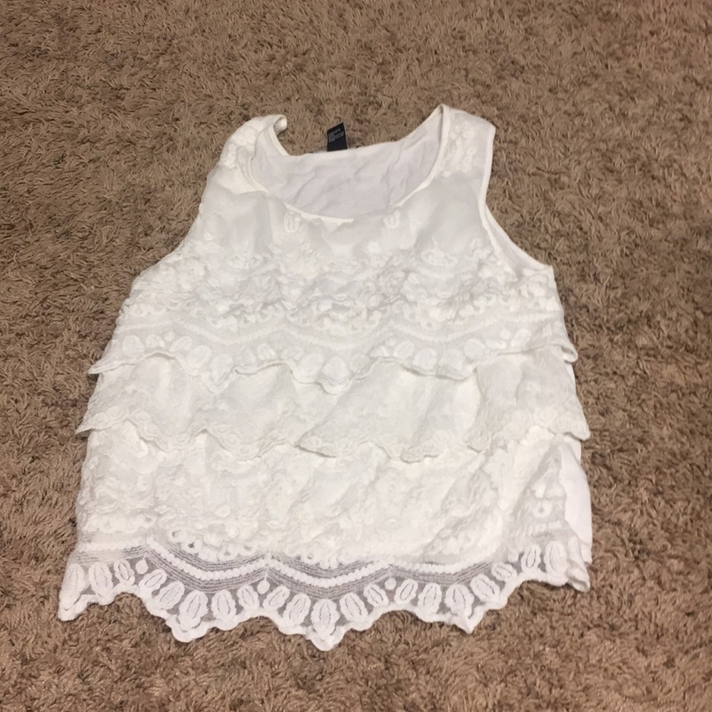 White lace tank